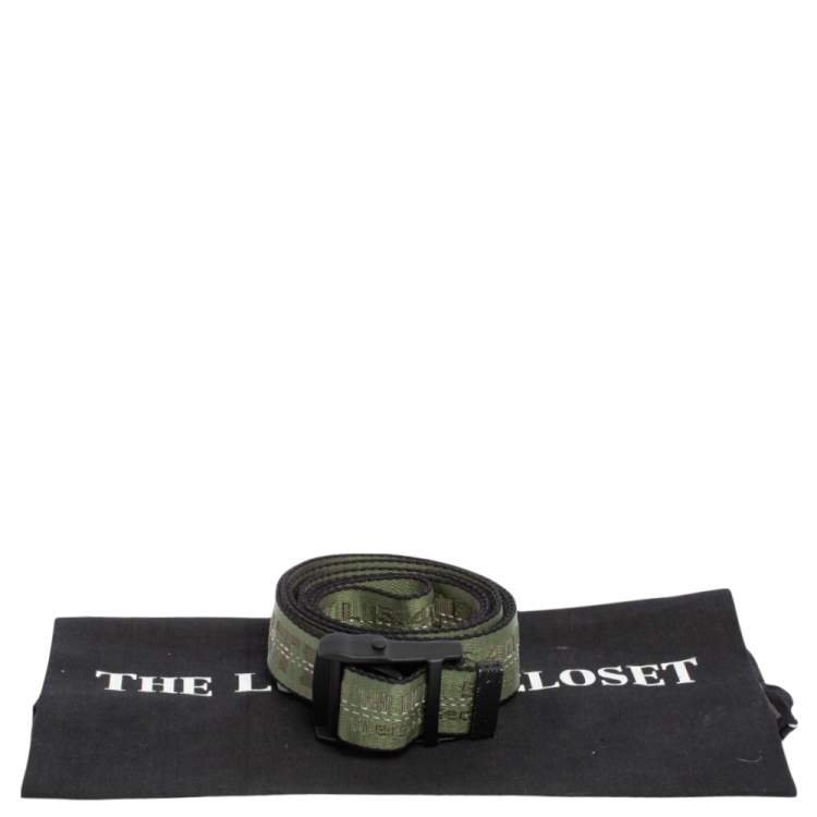 Pre Owned Off-White Green/Black Nylon Industrial Belt 110CM