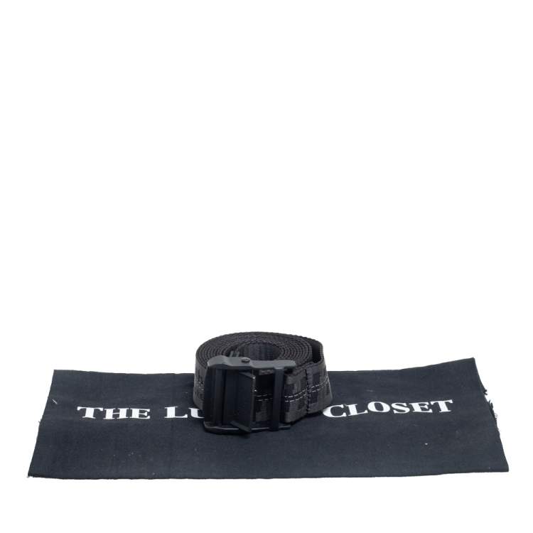 Pre Owned Off-White Grey-Black Nylon Industrial Belt 200CM