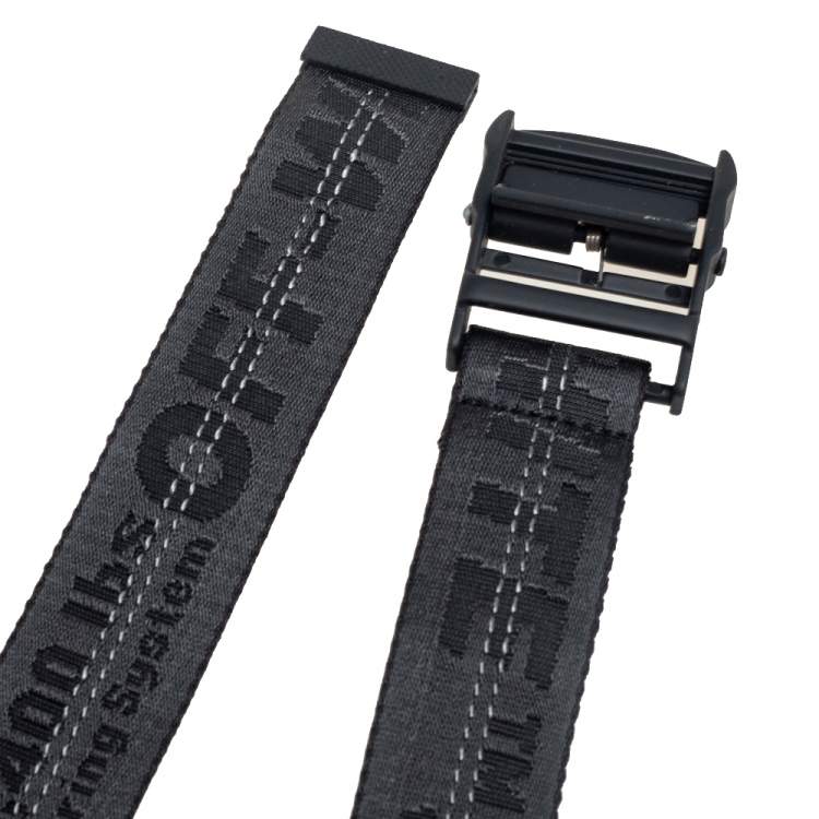 Pre Owned Off-White Grey-Black Nylon Industrial Belt 200CM