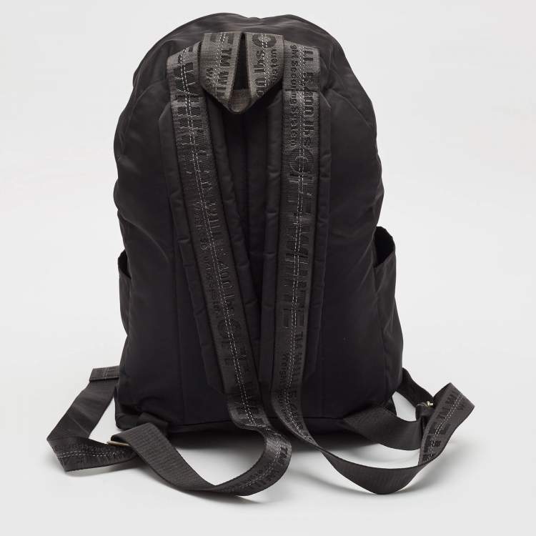 Pre Owned Off-White Black Nylon Logo Backpack