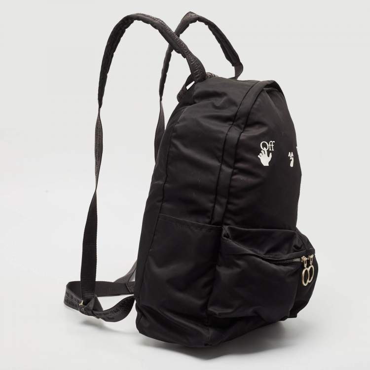 Pre Owned Off-White Black Nylon Logo Backpack
