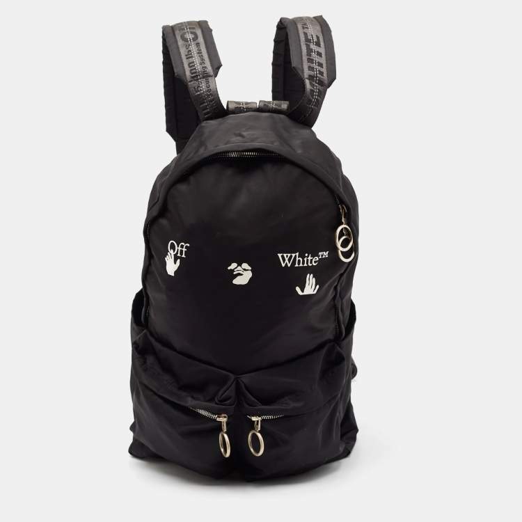 Pre Owned Off-White Black Nylon Logo Backpack