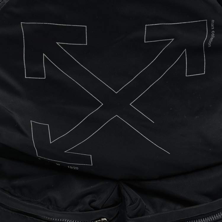 Pre Owned Off-White Black Nylon Arrow Print Backpack