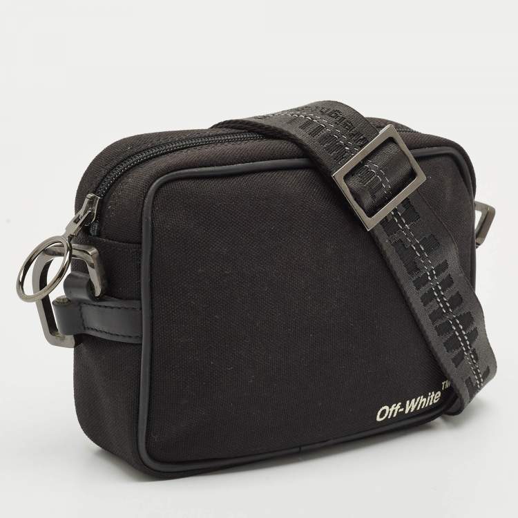 Pre Owned Off-White Black Canvas Industrial Camera Crossbody Bag
