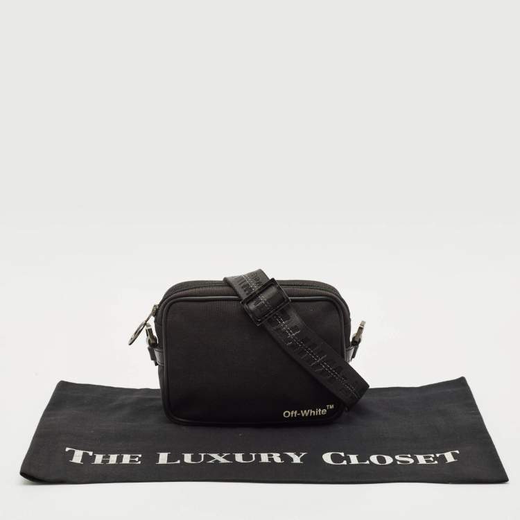 Pre Owned Off-White Black Canvas Industrial Camera Crossbody Bag