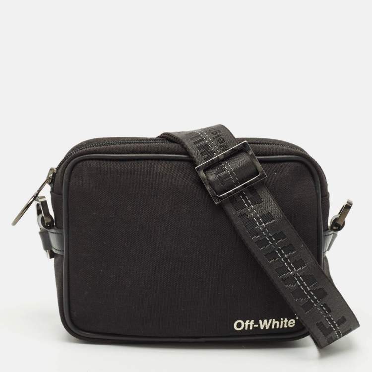 Pre Owned Off-White Black Canvas Industrial Camera Crossbody Bag