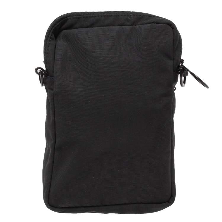 Pre Owned Off-White Black Nylon Patch Hip Bag 