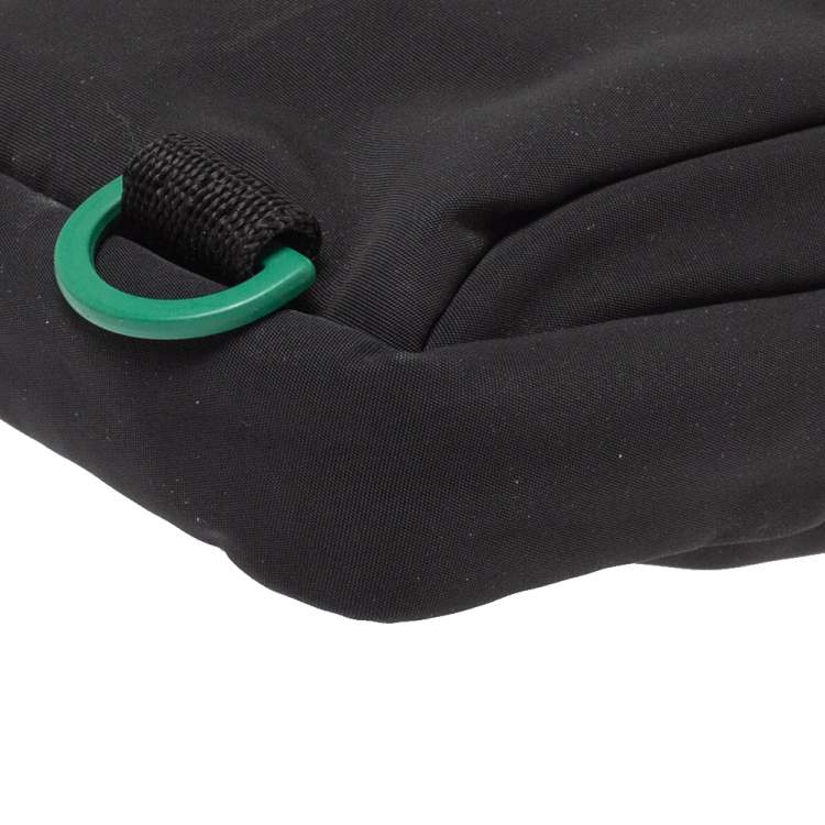 Pre Owned Off-White Black Nylon Patch Hip Bag 