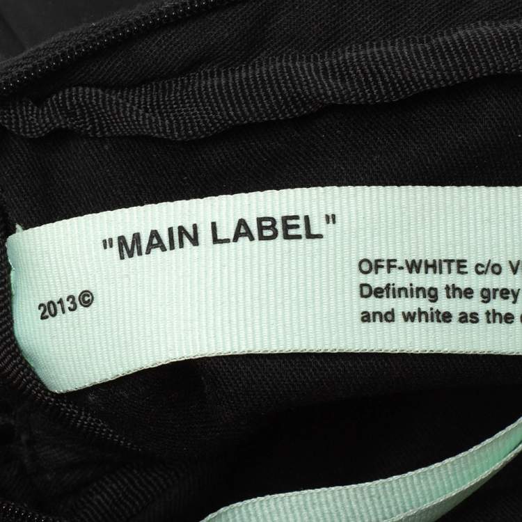 Pre Owned Off-White Black Nylon Patch Hip Bag 