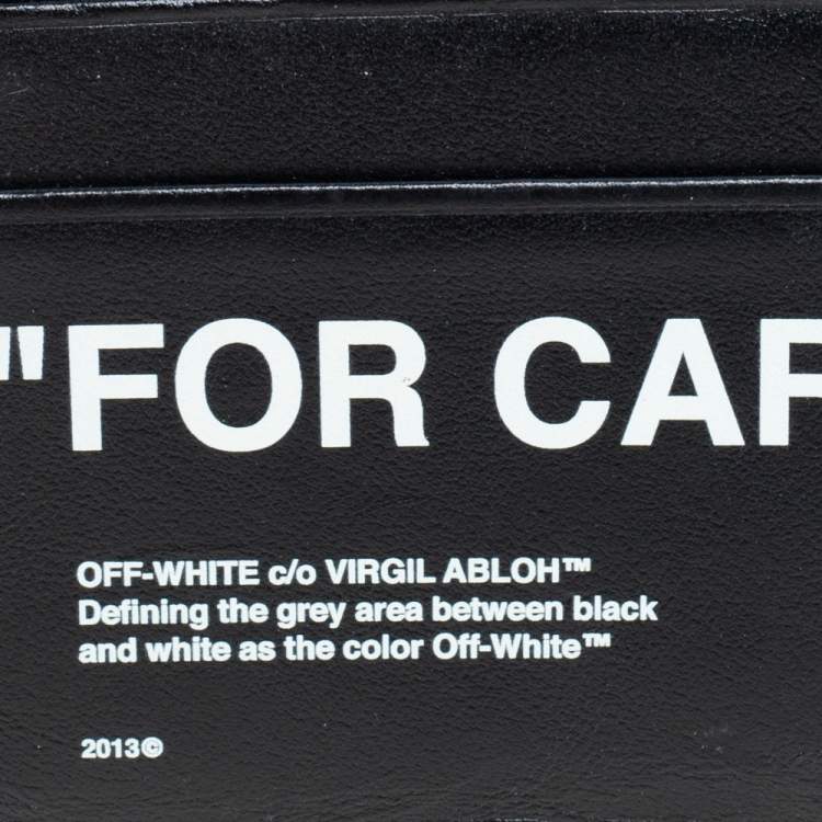 Pre Owned Off White Black Leather For Cards Holder