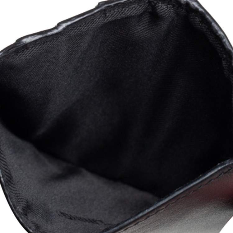 Pre Owned Off White Black Leather For Cards Holder