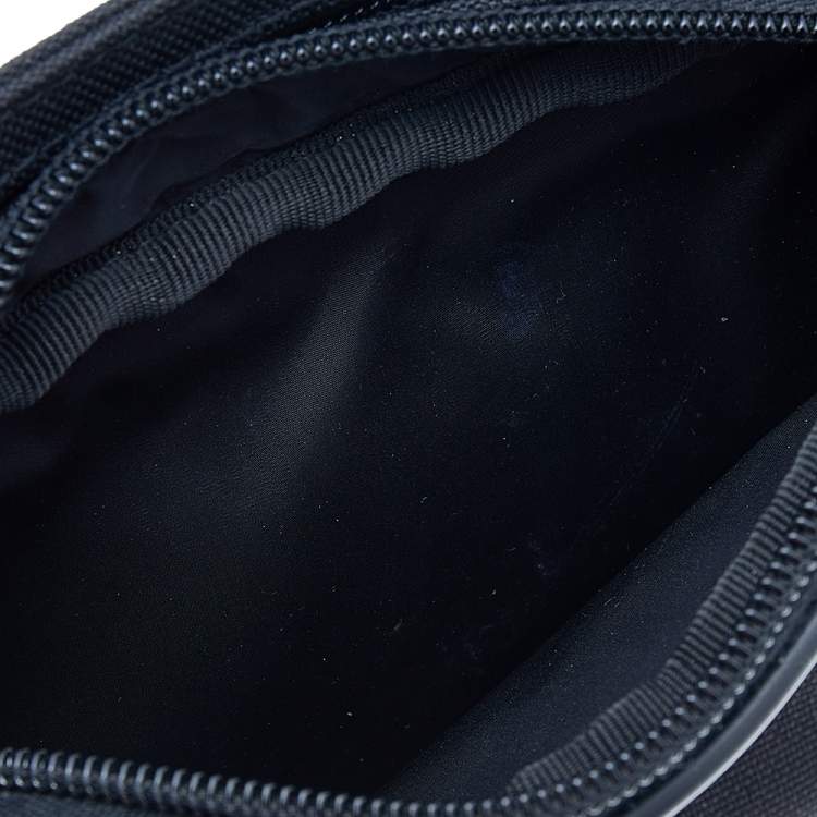 Pre Owned Off-White Black/Yellow Logo Print Canvas Cordura Belt Bag