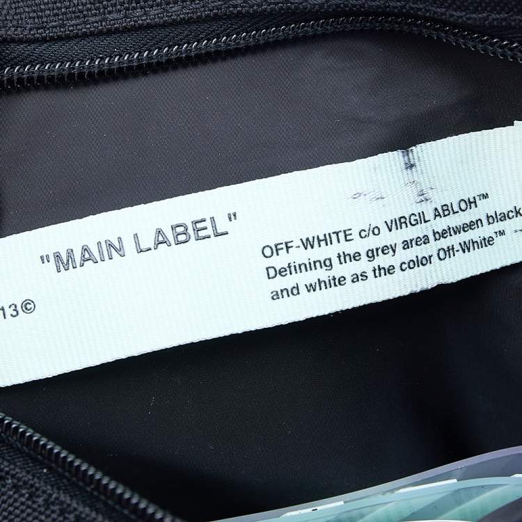 Pre Owned Off-White Black/Yellow Logo Print Canvas Cordura Belt Bag