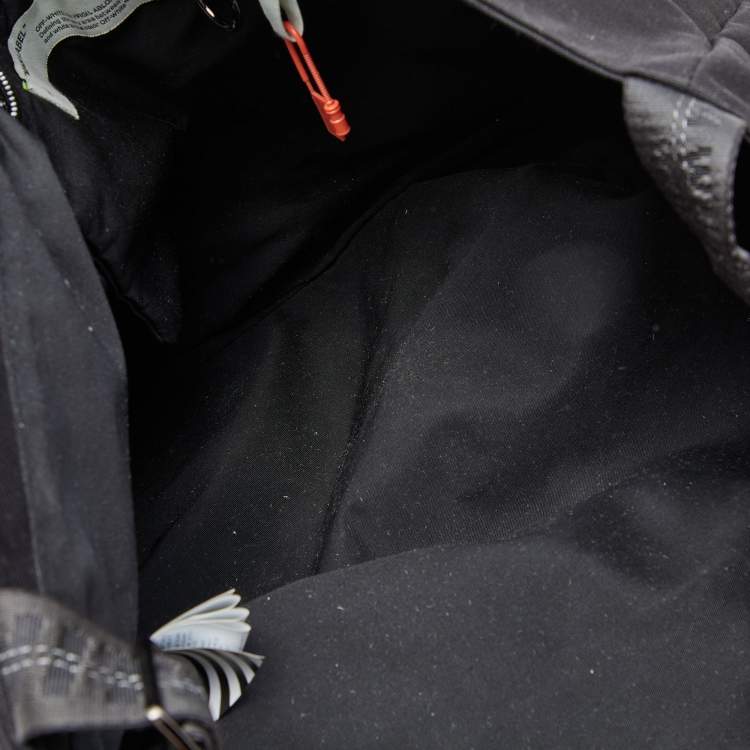 Pre Owned Off-White Black Canvas "Goods" Quote Tote