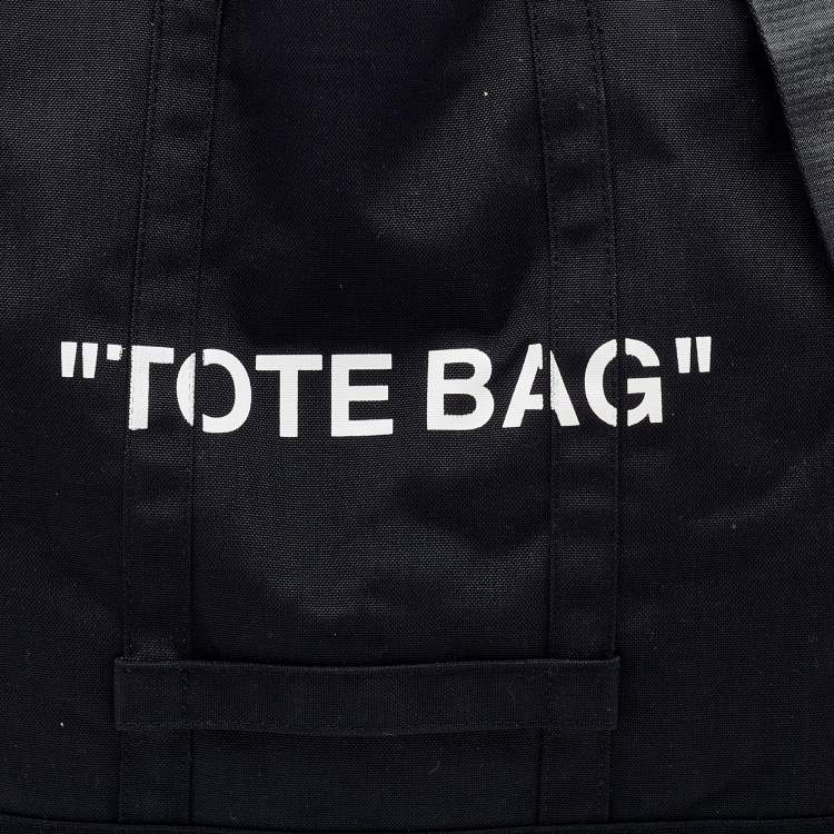 Pre Owned Off-White Black Canvas Tote