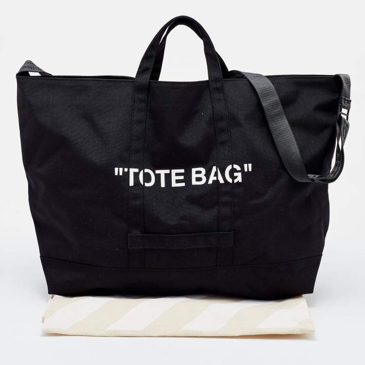 Pre Owned Off-White Black Canvas Tote