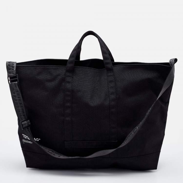 Pre Owned Off-White Black Canvas Tote