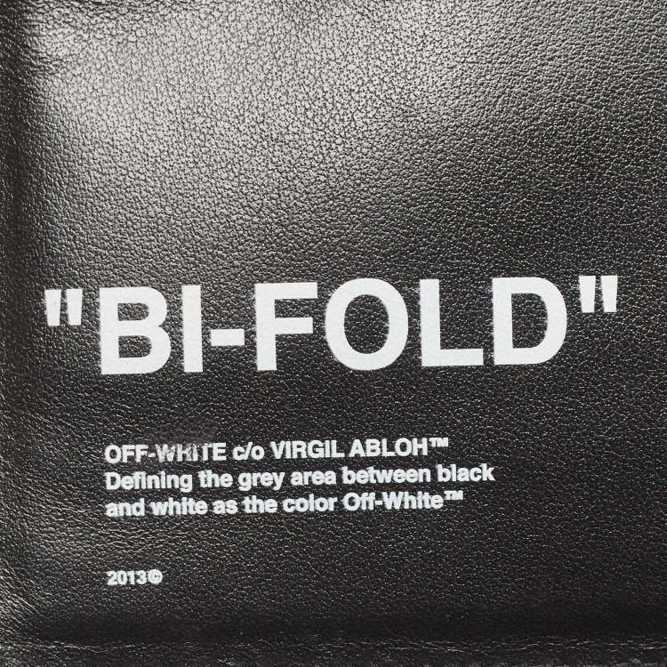 مملوكة مسبقًا Off White Black Leather Bifold Wallet 