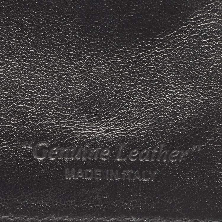 مملوكة مسبقًا Off White Black Leather Bifold Wallet 