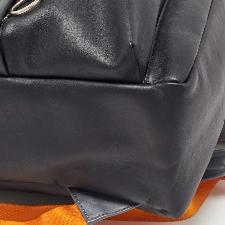 Pre Owned Off-White Black/Grey Leather Backpack