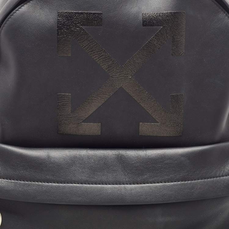 Pre Owned Off-White Black/Grey Leather Backpack