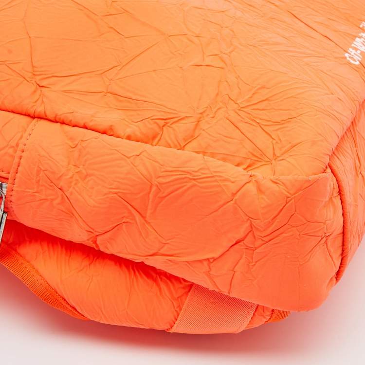 Pre Owned Off-White Neon Orange Nylon Sling Bag