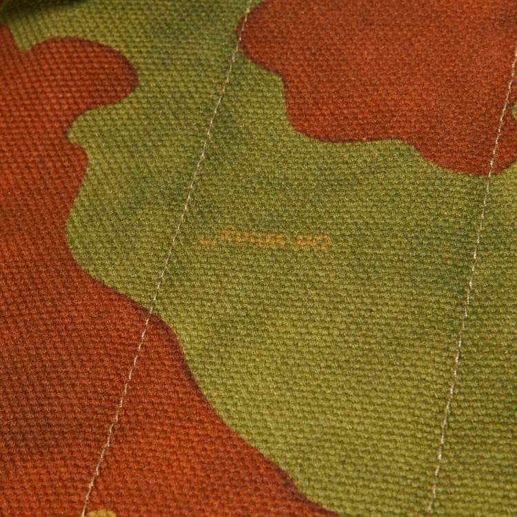 Pre Owned Off-White Green Camouflage Canvas Backpack 