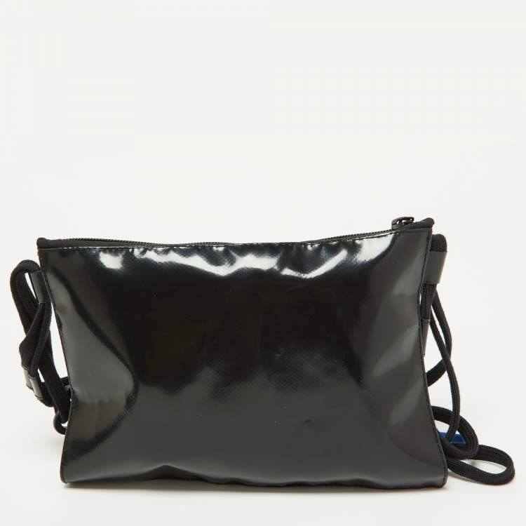 Pre Owned Off-White Black Nylon and PVC Messenger Bag