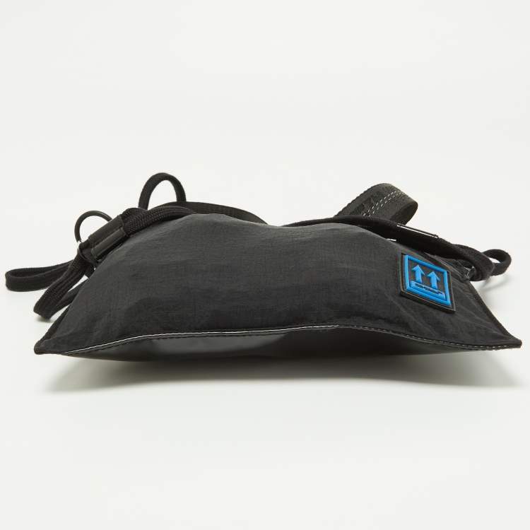 Pre Owned Off-White Black Nylon and PVC Messenger Bag