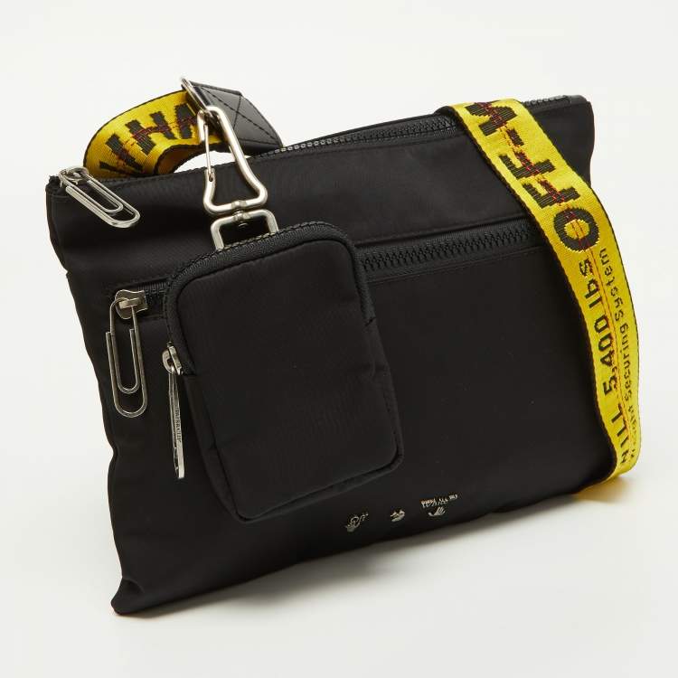 Pre Owned Off-White Black Nylon Off-Core Messenger Bag