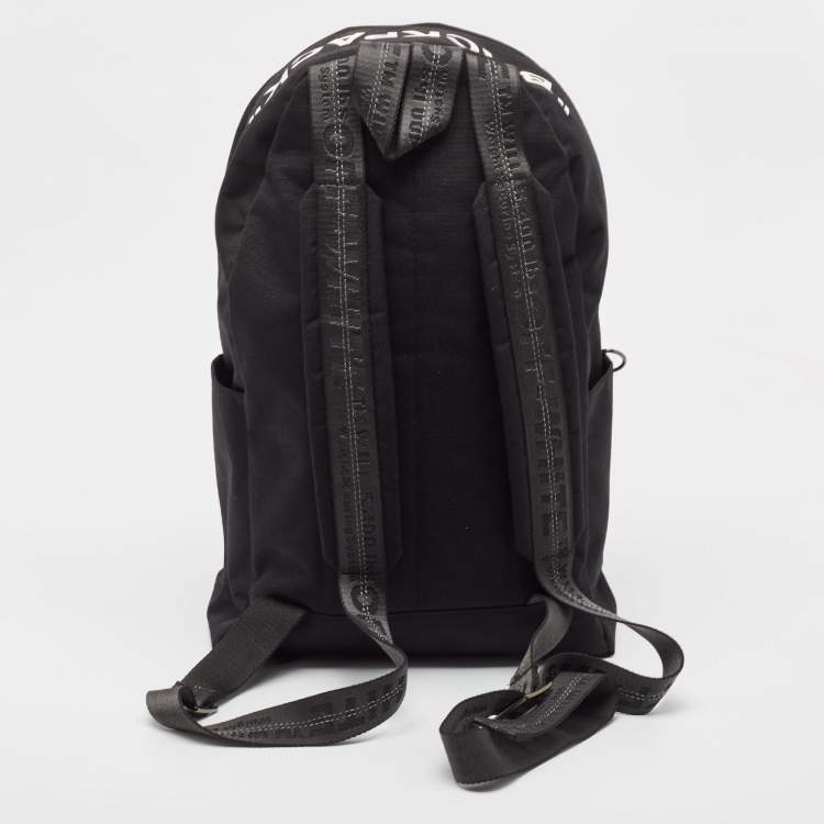 Pre Owned Off-White Black Canvas Quote Backpack