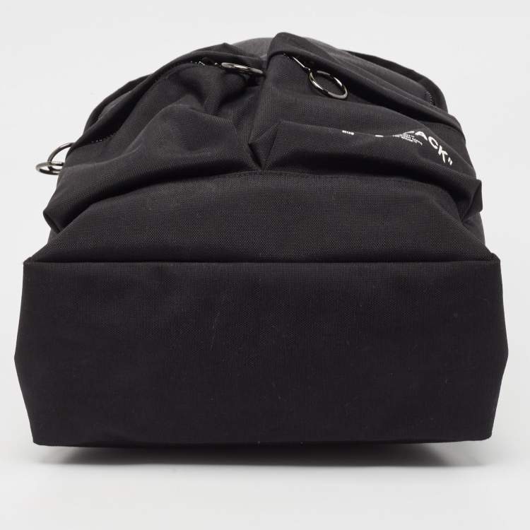Pre Owned Off-White Black Canvas Quote Backpack