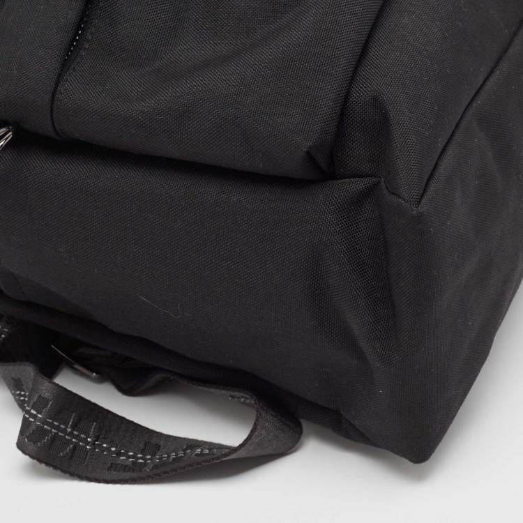 Pre Owned Off-White Black Canvas Quote Backpack