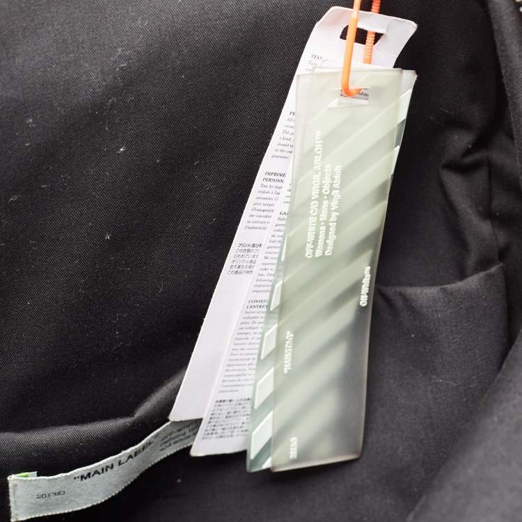 Pre Owned Off-White Black Canvas Quote Backpack