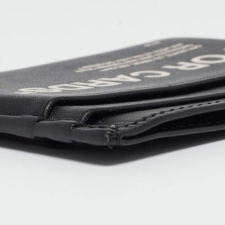 Pre Owned Off-White Black/White Leather Slogan Card Holder
