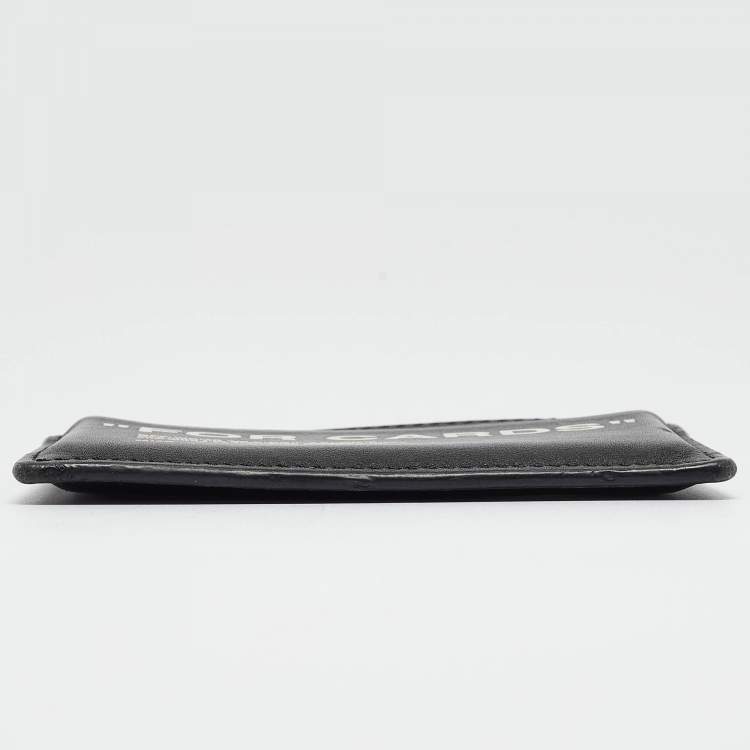 Pre Owned Off-White Black/White Leather Slogan Card Holder