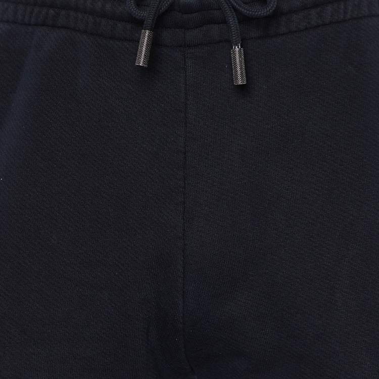 Pre Owned Off-White Black Printed Cotton Jogger Pants M