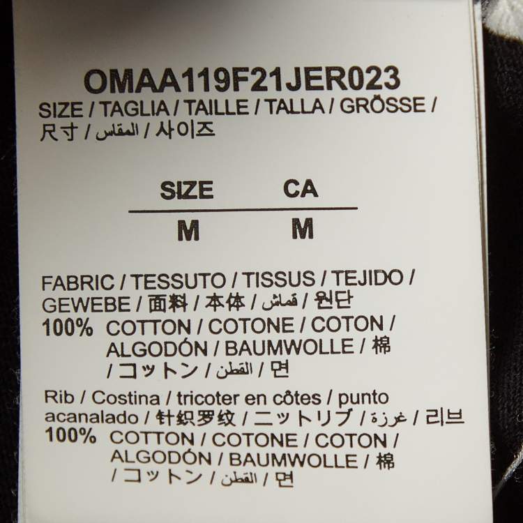 مملوكة مسبقًا Off-White Black Arrow Stroke Print Cotton T-Shirt M