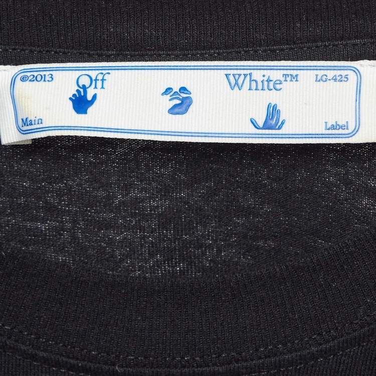 مملوكة مسبقًا Off-White Black Arrow Stroke Print Cotton T-Shirt M