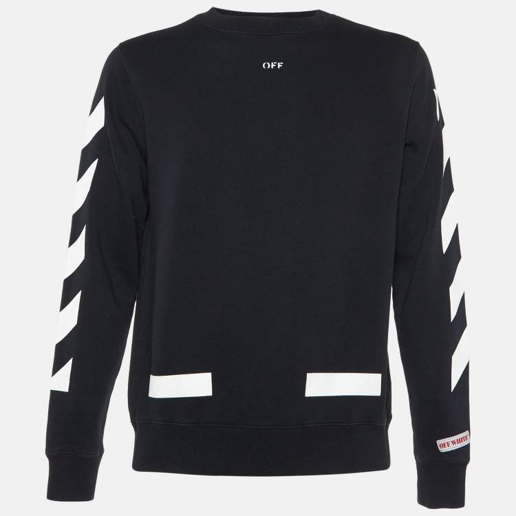 Pre Owned Off-White Black Arrow Print Cotton Crew Neck Sweatshirt XS
