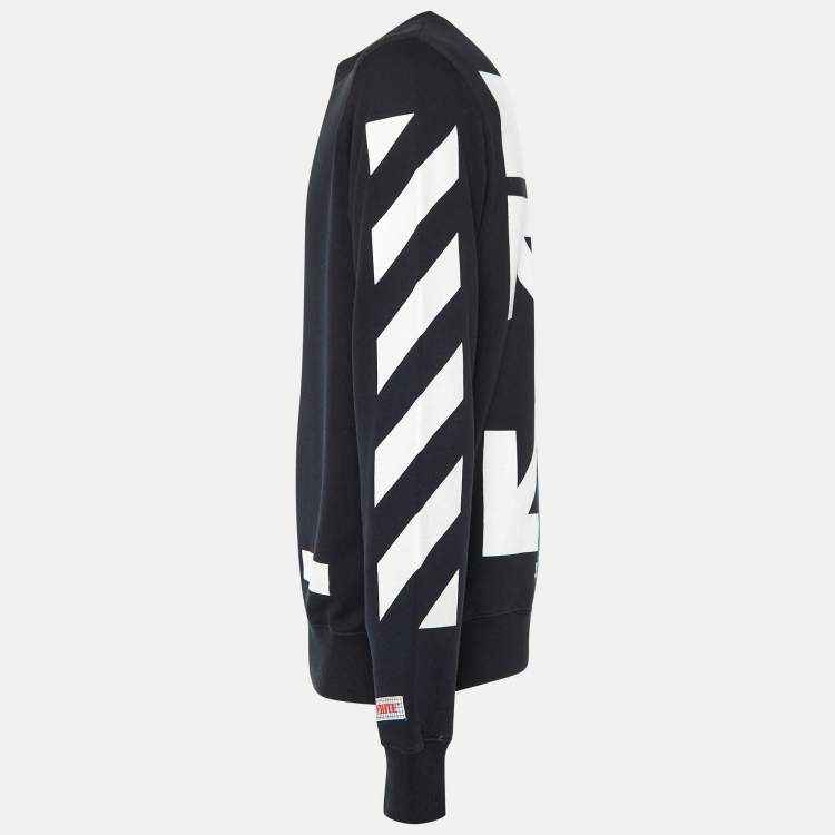 Pre Owned Off-White Black Arrow Print Cotton Crew Neck Sweatshirt XS