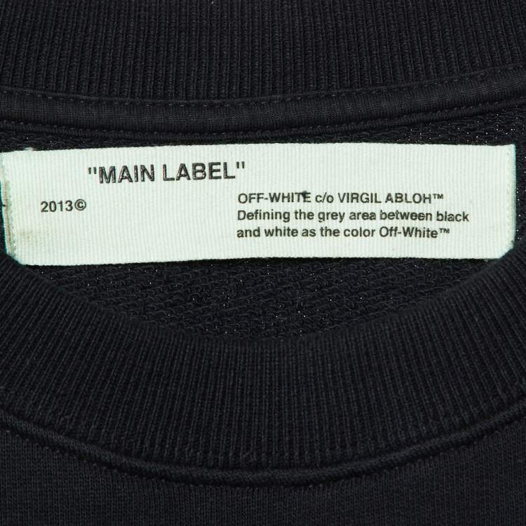 Pre Owned Off-White Black Arrow Print Cotton Crew Neck Sweatshirt XS