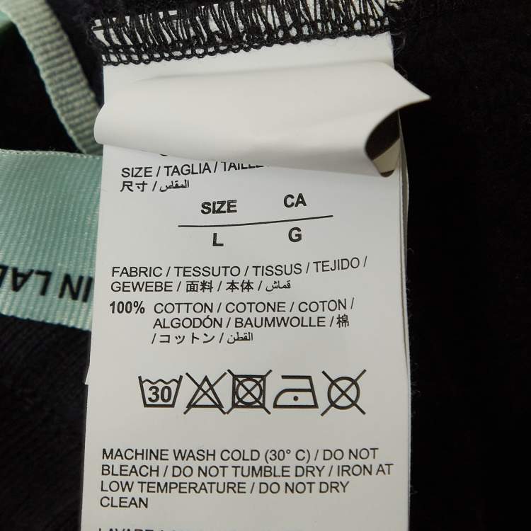 Pre Owned Off-White Black Printed Cotton Knit Shorts L