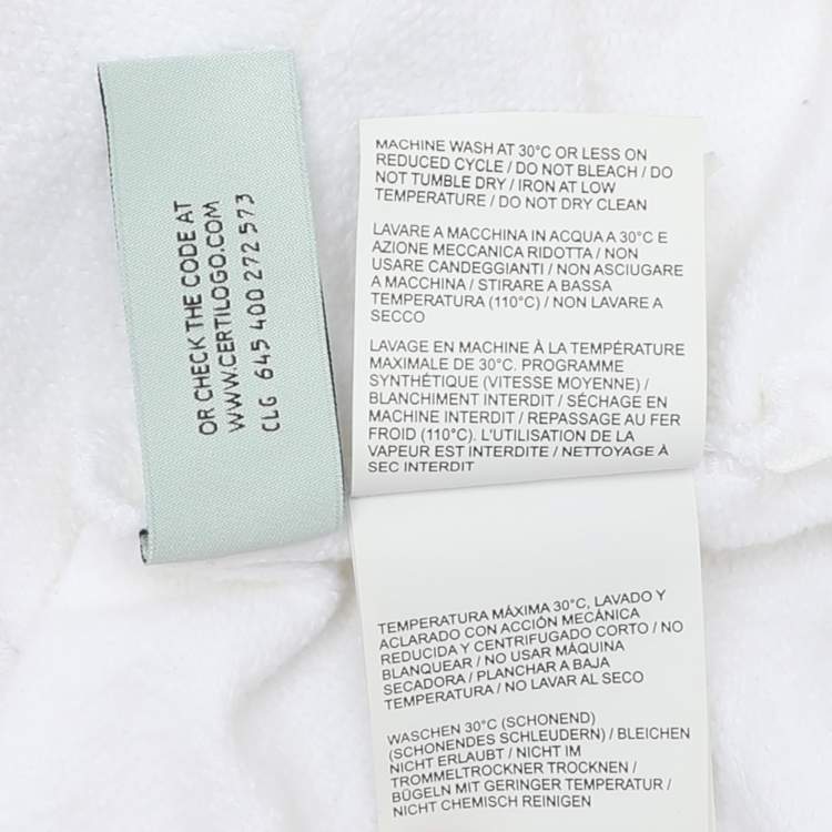 Pre Owned Off-White White Cotton Knit Logo Print Hoodie S