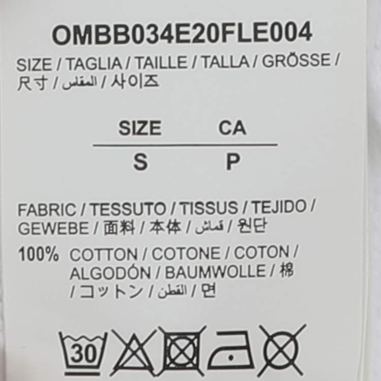 Pre Owned Off-White White Cotton Knit Logo Print Hoodie S