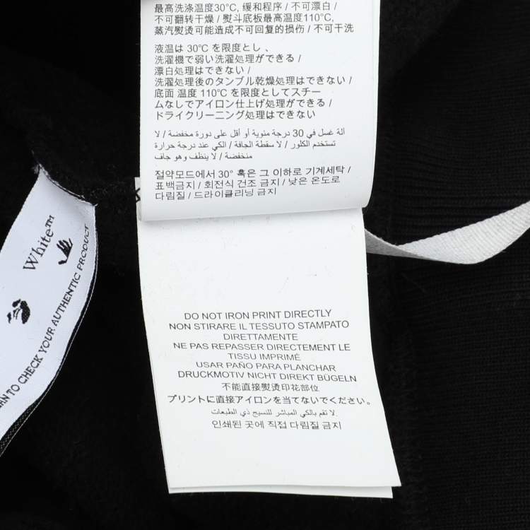 Pre Owned Off-White Black Cotton Knit Printed Brush Arrow Hoodie S