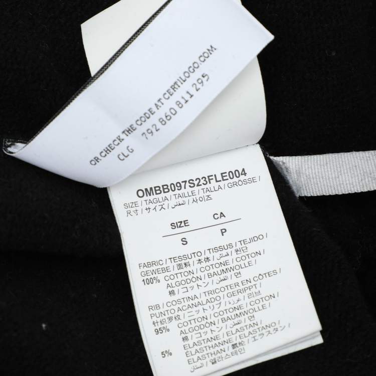 Pre Owned Off-White Black Cotton Knit Printed Brush Arrow Hoodie S