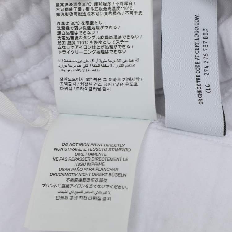 Pre Owned Off-White White Logo Printed Cotton Joggers S