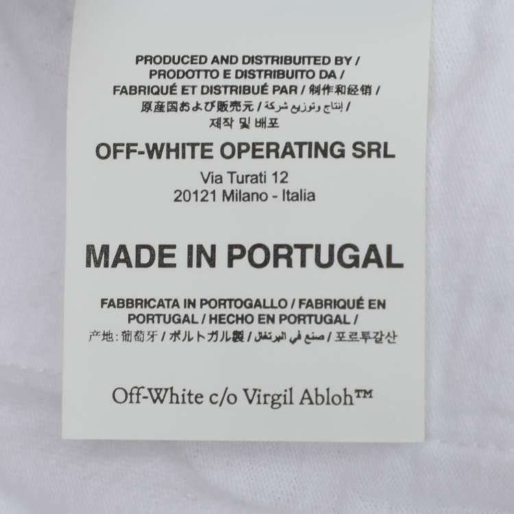 Pre Owned Off-White White Logo Printed Cotton Joggers S