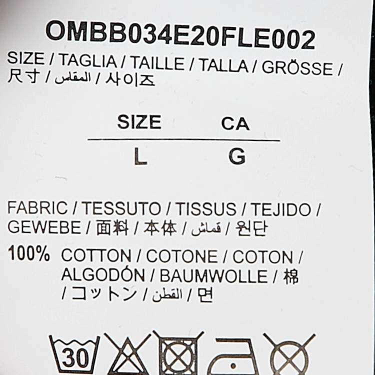 Pre Owned Off-White Black Logo Print Cotton Hooded Sweatshirt L